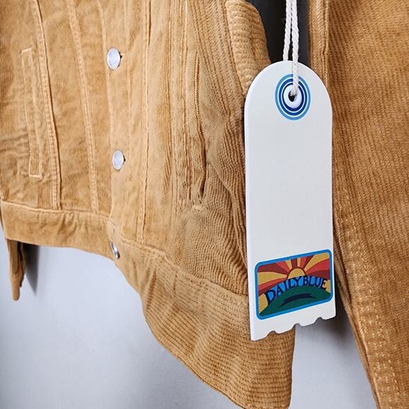 AG Adriano Goldschmied Flacky The Trucker Corduroy Jacket Mud Mustard NWT XS - Picture 12 of 16